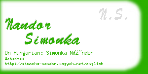 nandor simonka business card